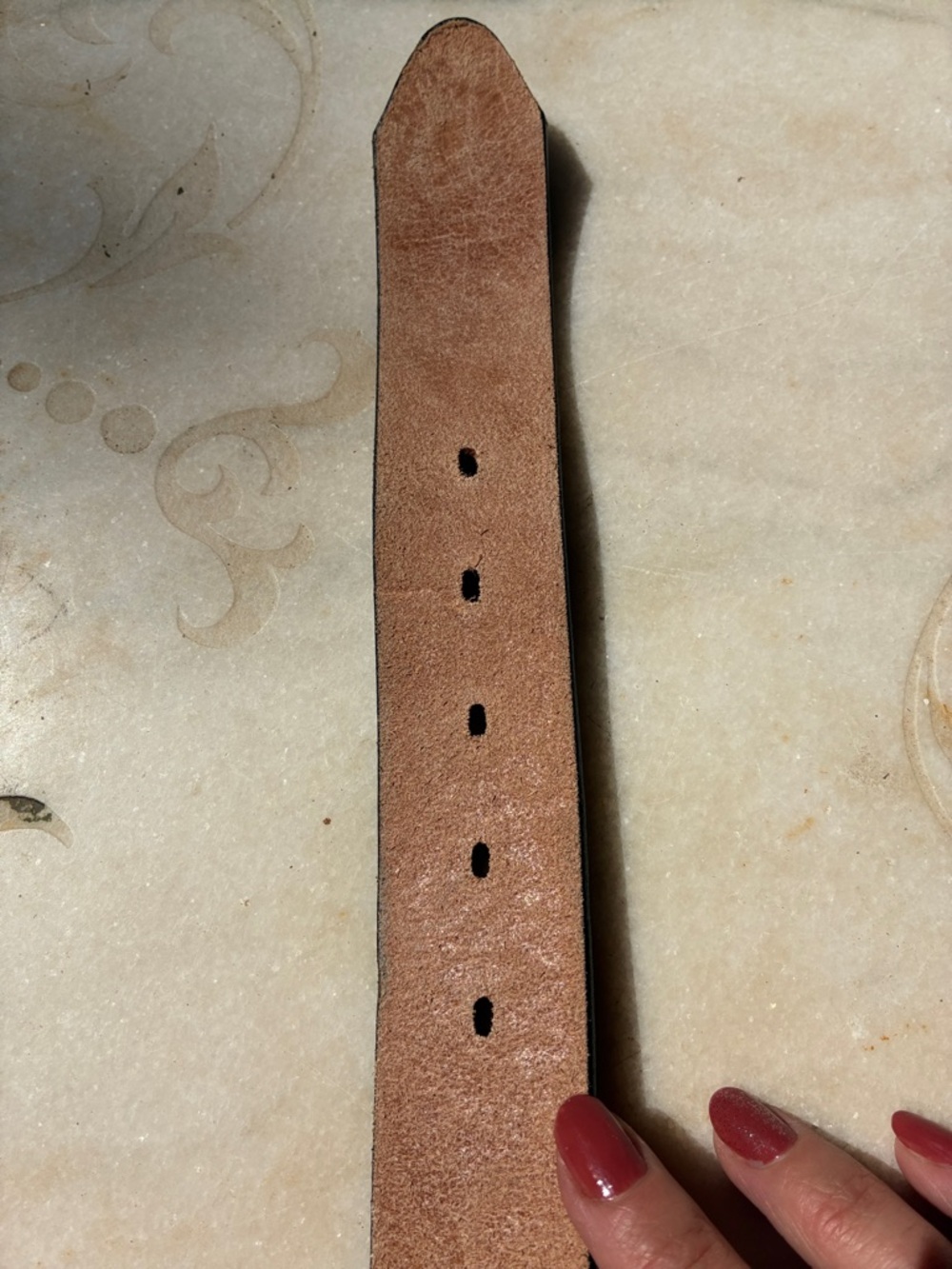 Tony Lama Brown Tooled Leather Western Belt with Decorative Buckle Sz S - Picture 5 of 12